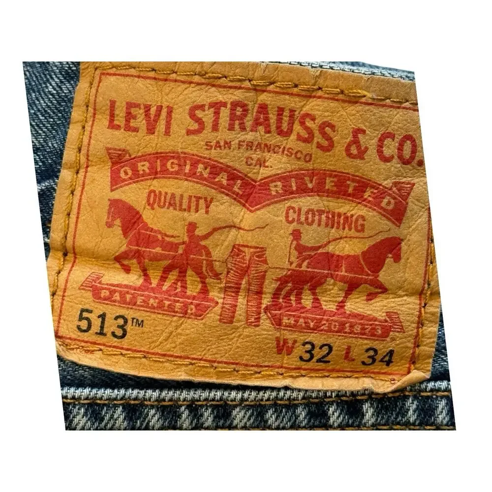 Levi's 513 Slim Straight Jeans Men's 32x34 Medium Wash Denim Blue Pants